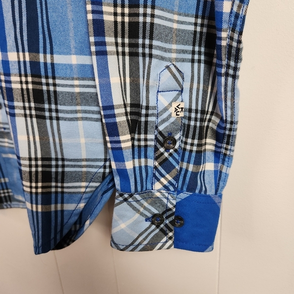 Kavu Shelby Long Sleeve Button Down Blue Plaid Shirt Womens Small New NWT 30UV - Picture 4 of 10